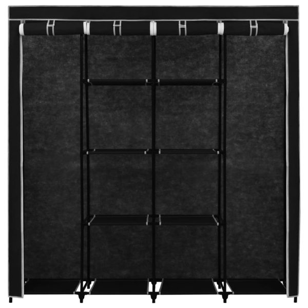 Guardaroba Con 4 Scomparti Nero 175x45x170 cm - Image 5