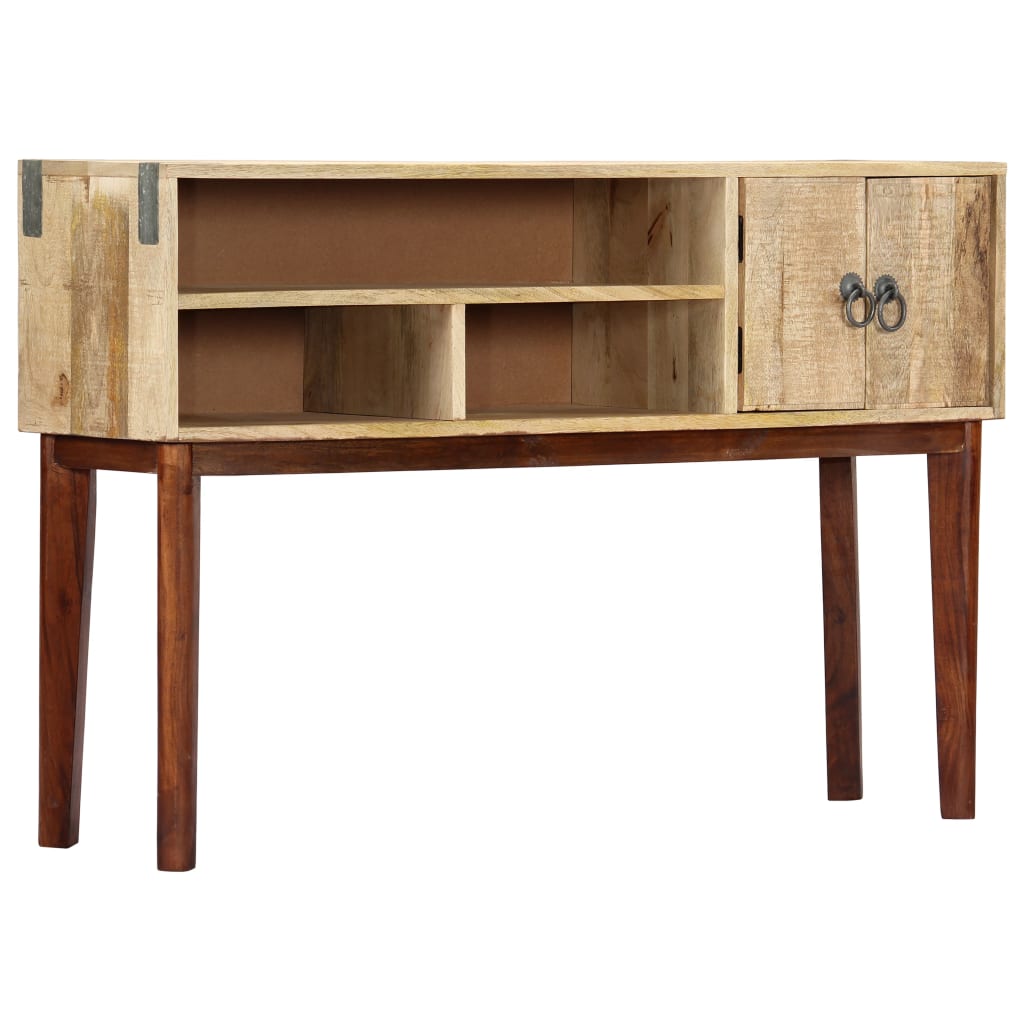 Tavolo Consolle 115x30x76 Cm In Legno Massello Di Mango Grezzo