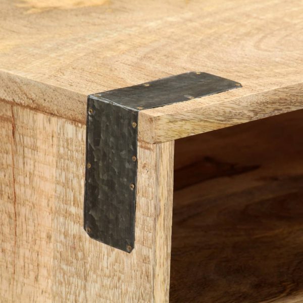 Tavolo Consolle 115x30x76 Cm In Legno Massello Di Mango Grezzo - Image 5