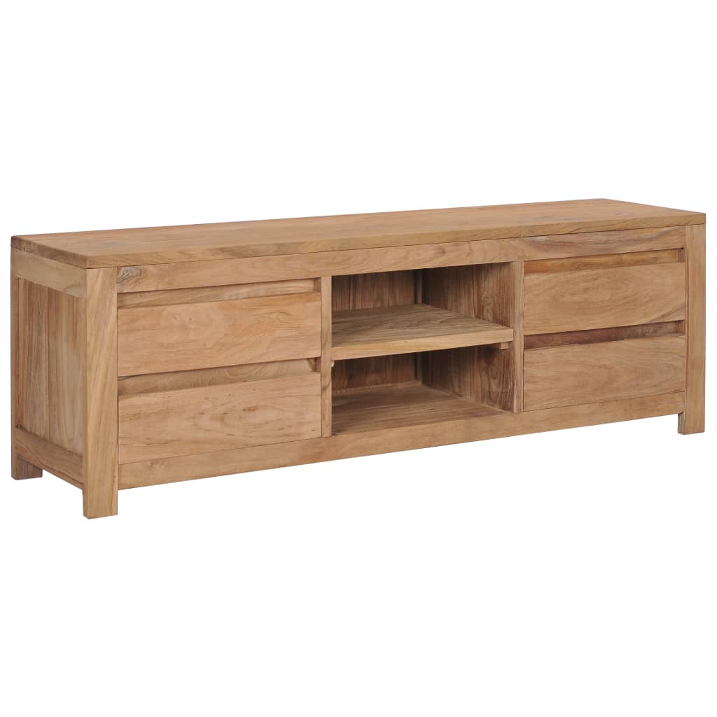 Mobile Porta Tv 115x30x40 Cm In Legno Massello Di Teak