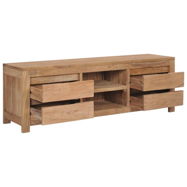 Mobile Porta Tv 115x30x40 Cm In Legno Massello Di Teak - Image 3