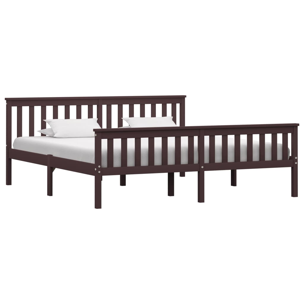 Giroletto Senza Materasso Marrone Scuro 180x200 Cm Legno Pino