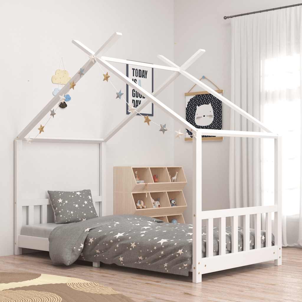 Giroletto Per Bambini Bianco In Massello Di Pino 90x200 cm