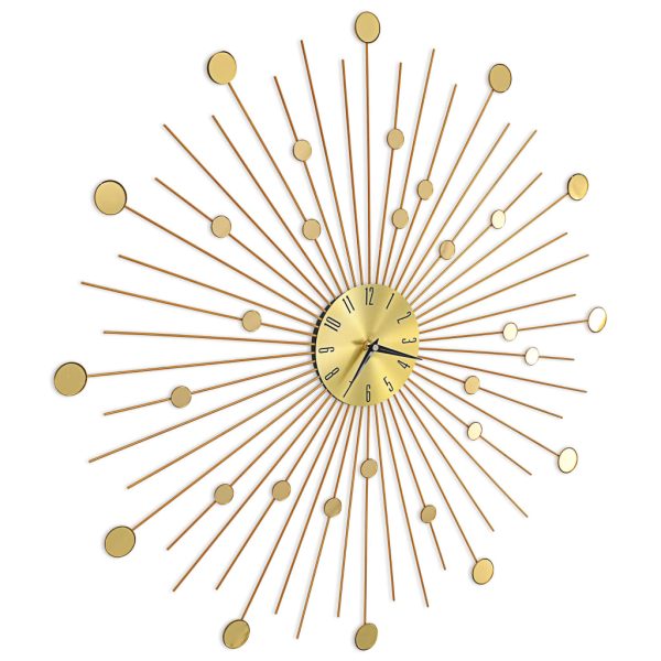 Orologio Da Parete In Metallo 70 Cm Dorato - Image 3
