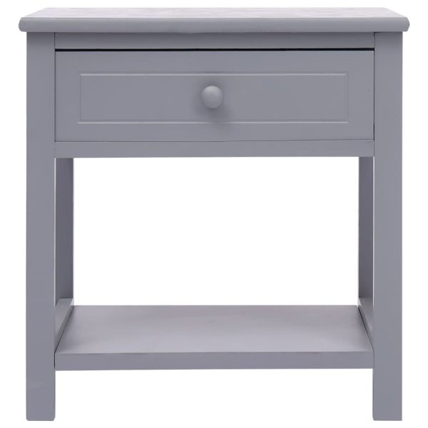 Comodino Grigio 40x29x42 Cm In Legno Di Paulonia - Image 3