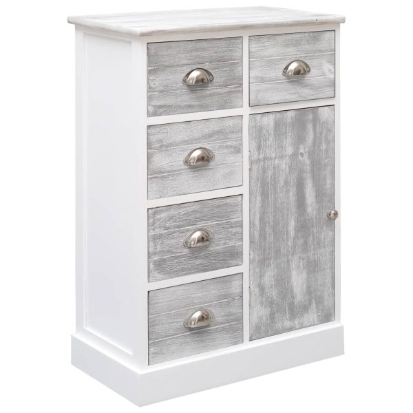 Credenza Con 10 Cassetti Grigia 113x30x79 Cm In Legno - Image 3