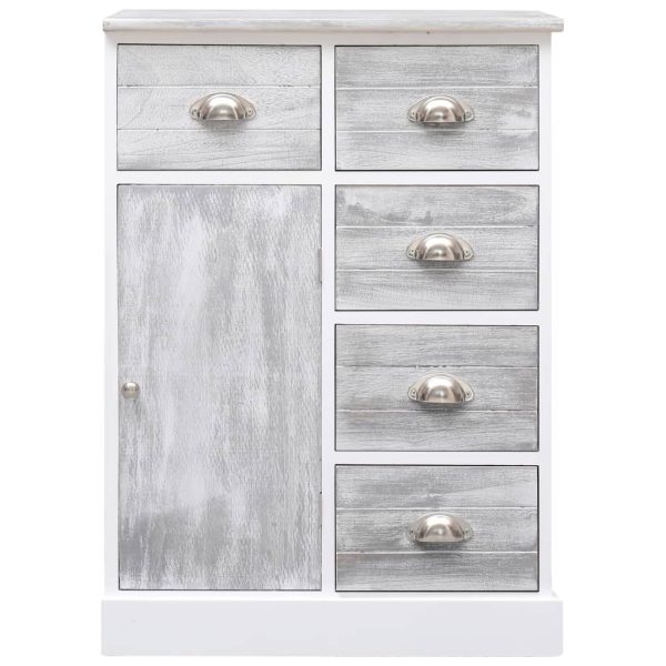 Credenza Con 10 Cassetti Grigia 113x30x79 Cm In Legno - Image 5