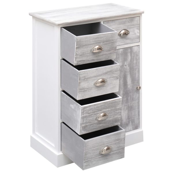 Credenza Con 10 Cassetti Grigia 113x30x79 Cm In Legno - Image 6