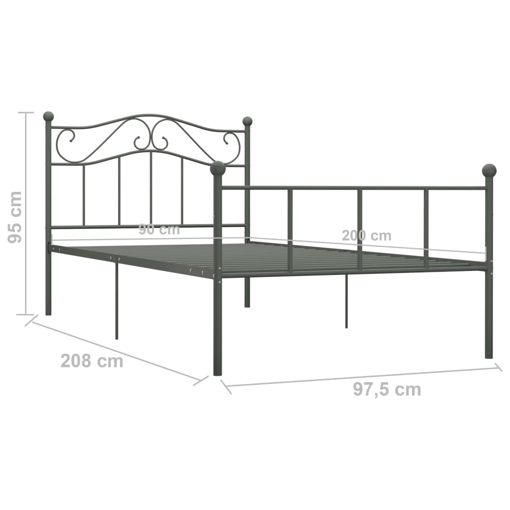 Giroletto Grigio In Metallo 90x200 cm - Image 6