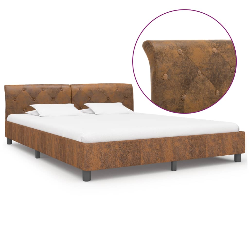 Giroletto Marrone In Similpelle Scamosciata 160x200 cm