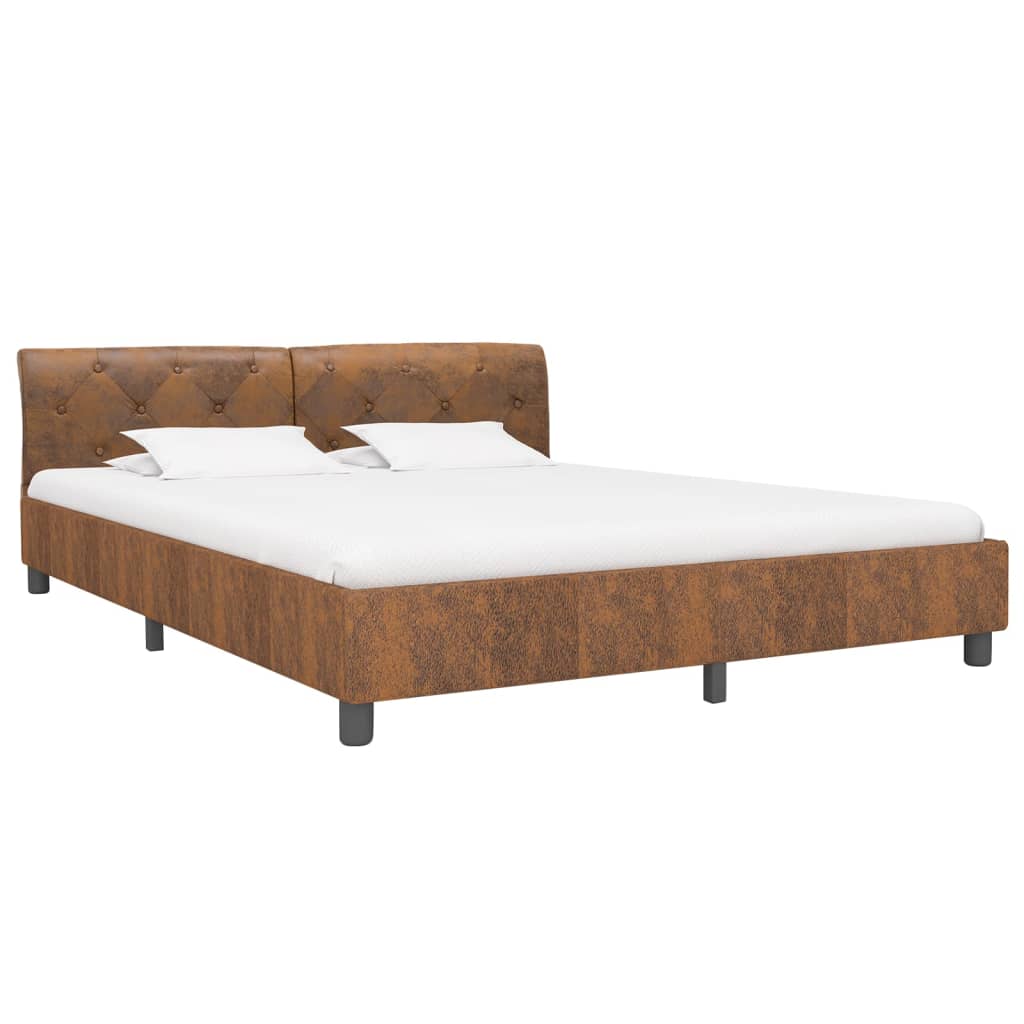 Giroletto Marrone In Similpelle Scamosciata 160x200 cm - Image 3