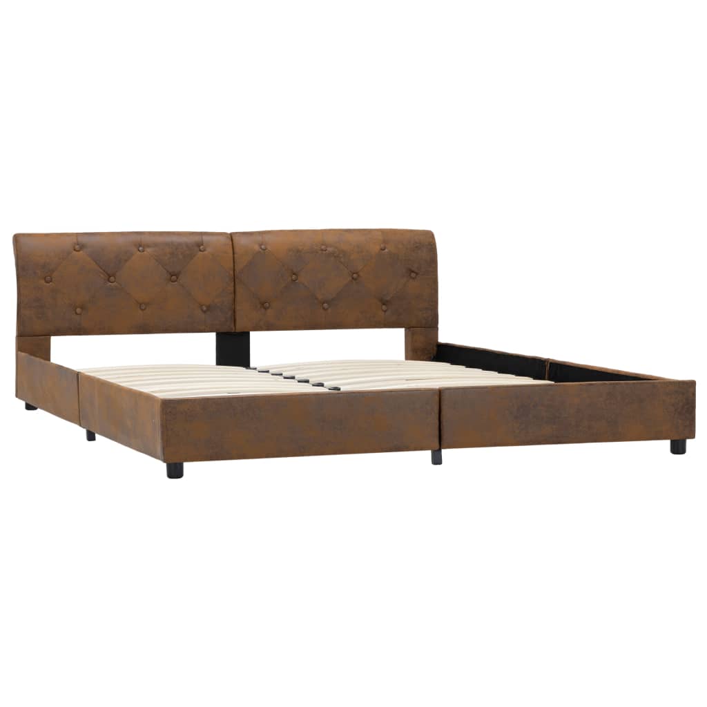 Giroletto Marrone In Similpelle Scamosciata 160x200 cm - Image 4