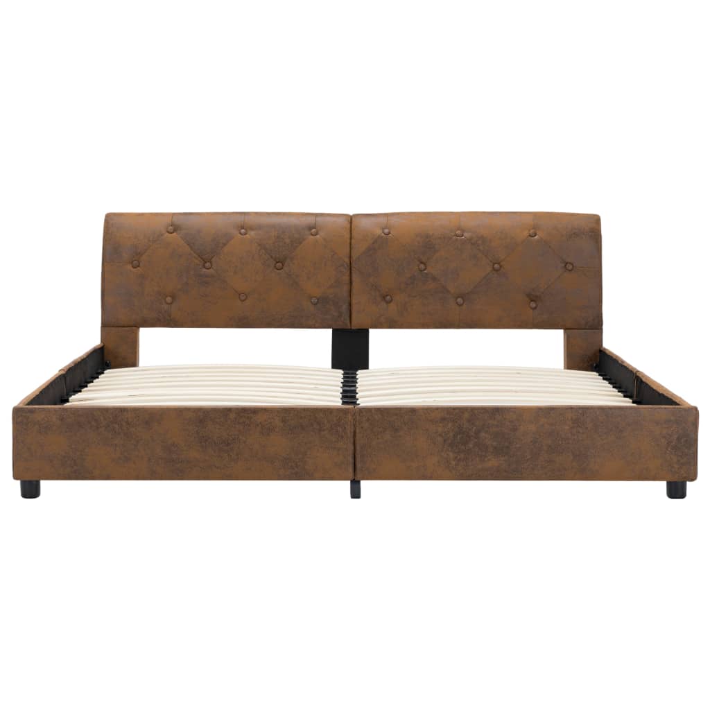 Giroletto Marrone In Similpelle Scamosciata 160x200 cm - Image 5
