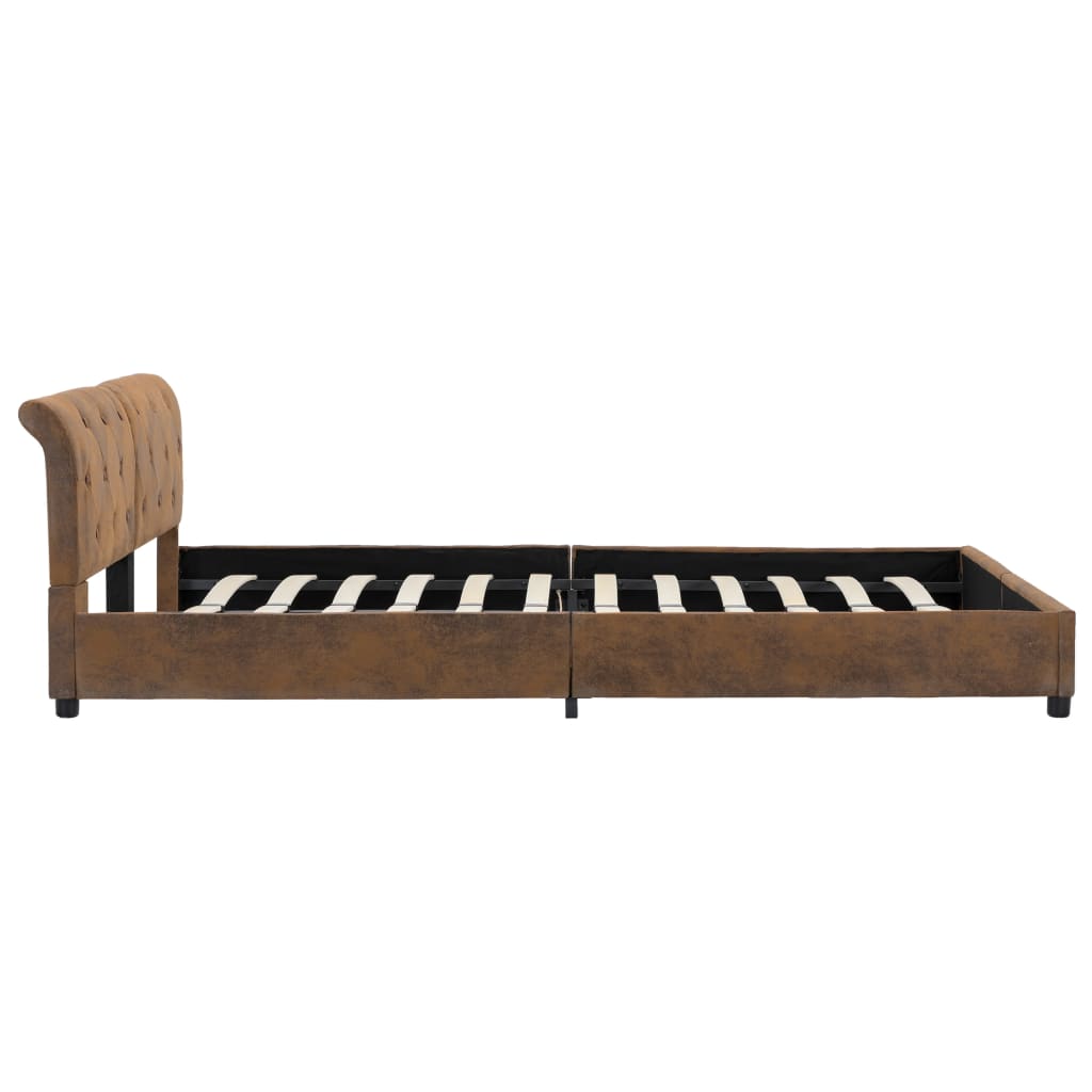 Giroletto Marrone In Similpelle Scamosciata 160x200 cm - Image 6