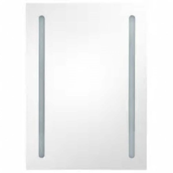 Armadietto Bagno Con Specchio E Led 50x13x70 cm - Image 4
