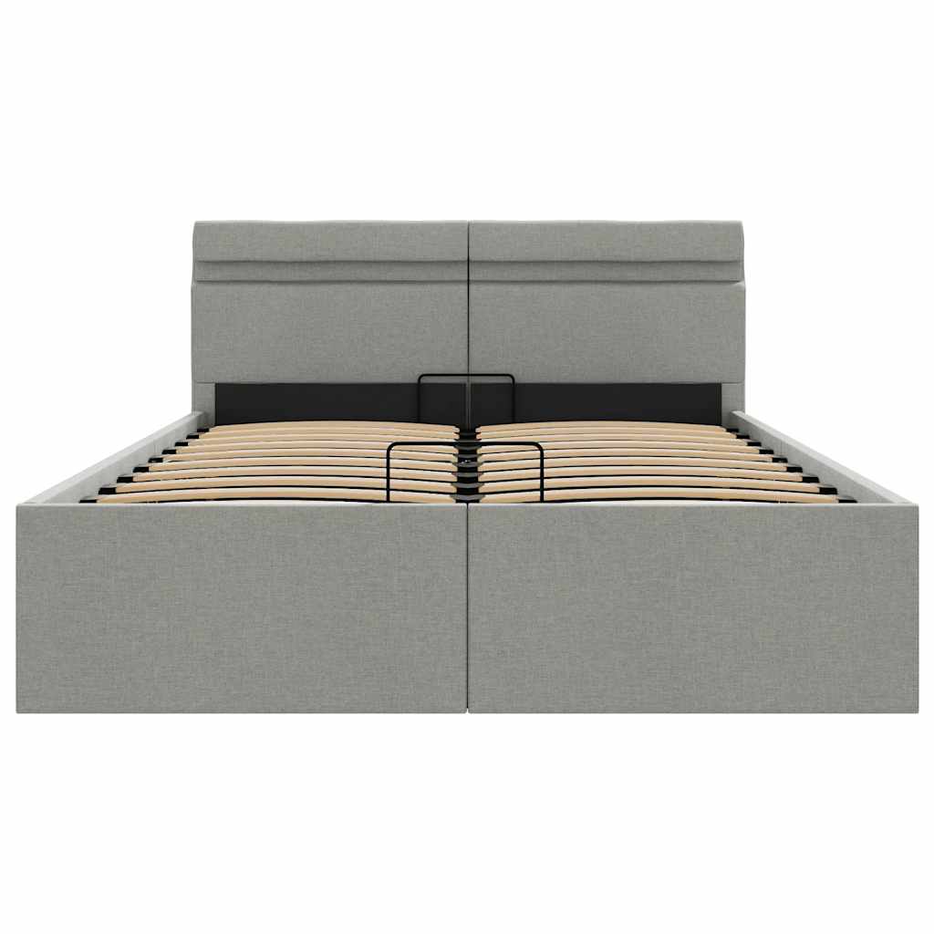Giroletto Con Contenitore E Led Grigio Chiaro Tessuto 140x200cm - Image 6