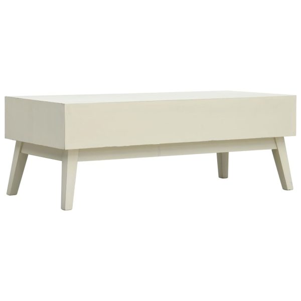 Tavolino Salotto 2 Cassetti Intagliati Grigio 110x50x40cm Legno - Image 4
