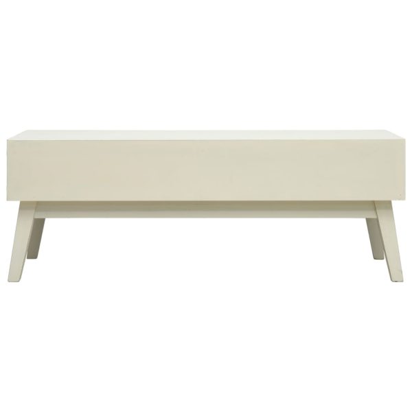 Tavolino Salotto 2 Cassetti Intagliati Grigio 110x50x40cm Legno - Image 5