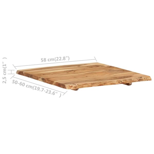 Piano Del Tavolo In Legno Massello Di Acacia 58x(50-60)x2,5 cm - Image 3