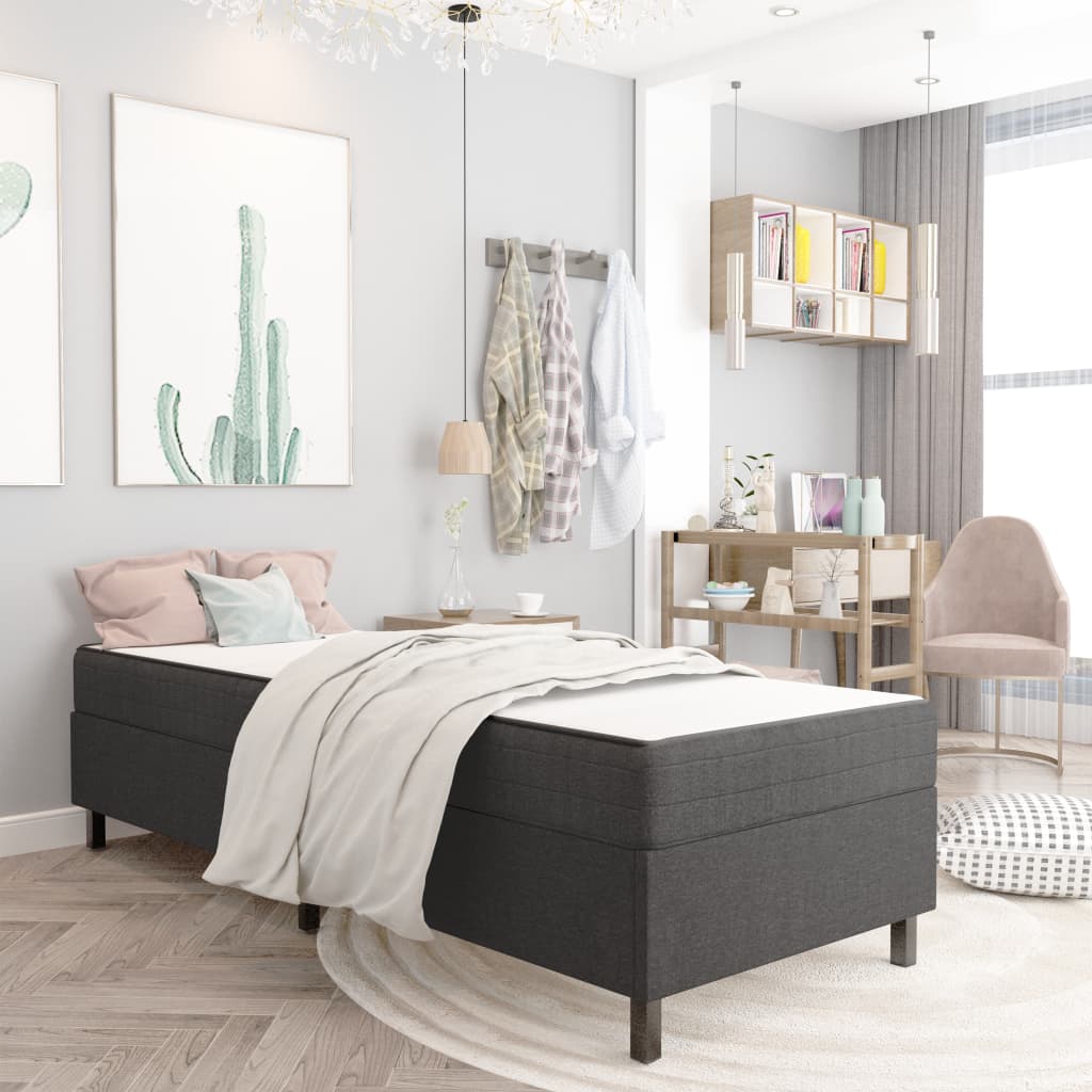 Letto A Molle Grigio In Tessuto 100x200 cm