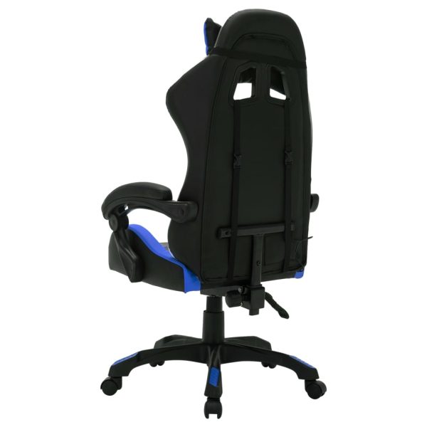 Sedia Da Gaming Con Luci A Led Rgb Blu E Nera In Similpelle - Image 6
