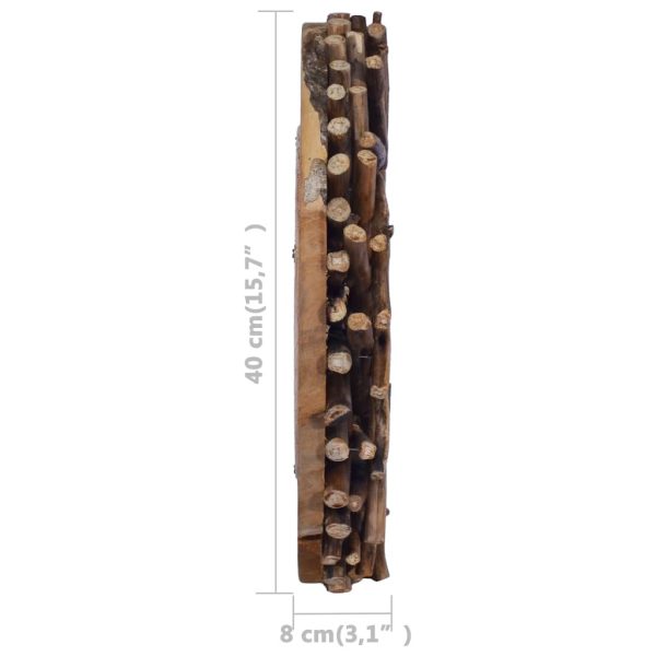 Specchio Da Parete 40 Cm In Legno Di Teak Rotondo - Image 6