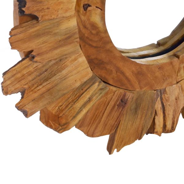 Specchio Da Parete 40 Cm In Legno Di Teak Rotondo - Image 5
