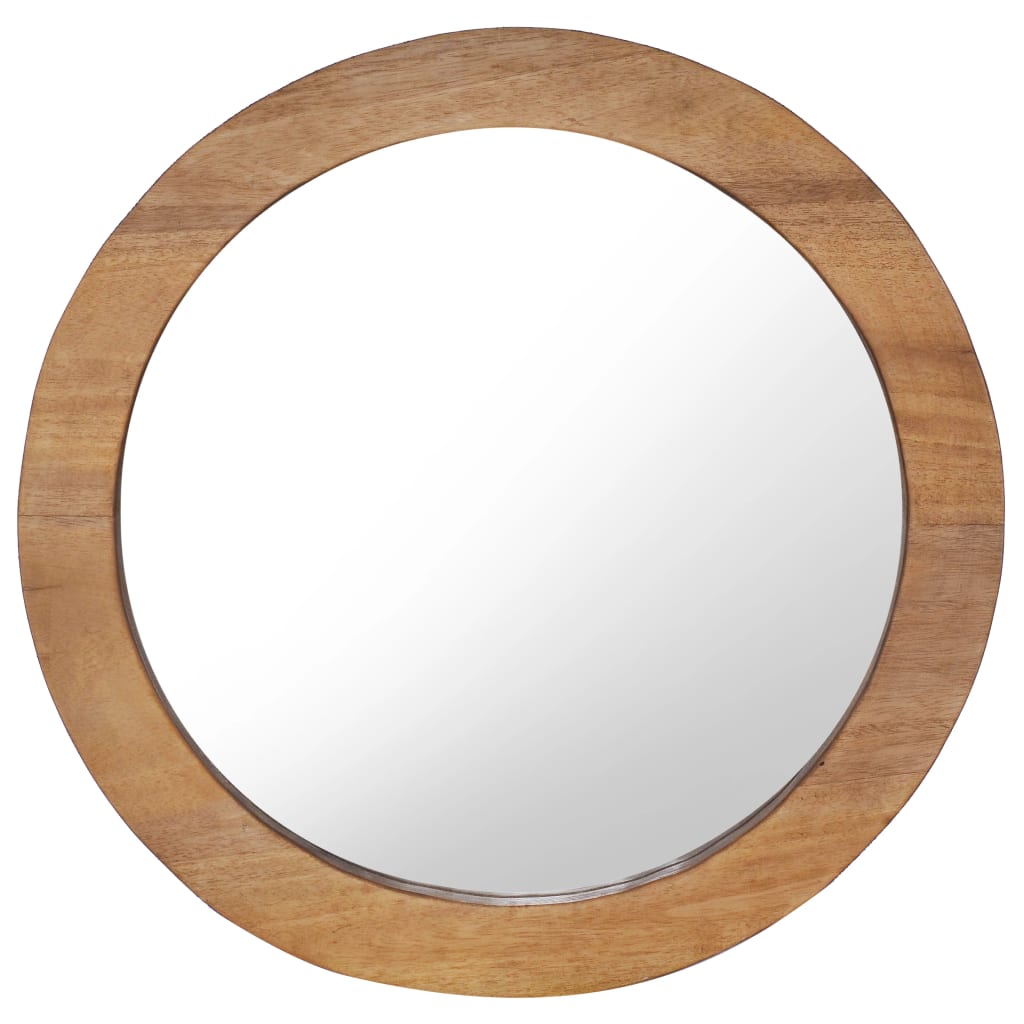 Specchio Da Parete 60 Cm In Legno Di Teak Rotondo