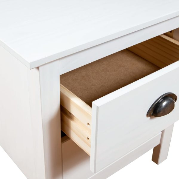 Comodino Hill Bianco 46x35x49,5 Cm Legno Massello Di Pino - Image 4