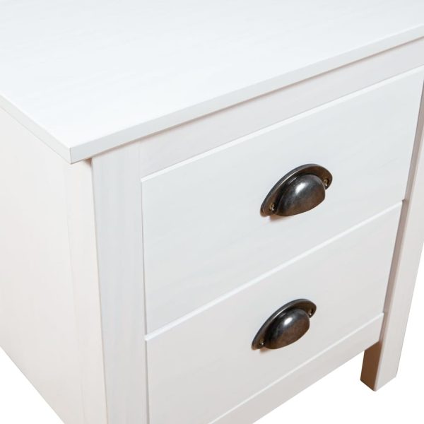Comodino Hill Bianco 46x35x49,5 Cm Legno Massello Di Pino - Image 5