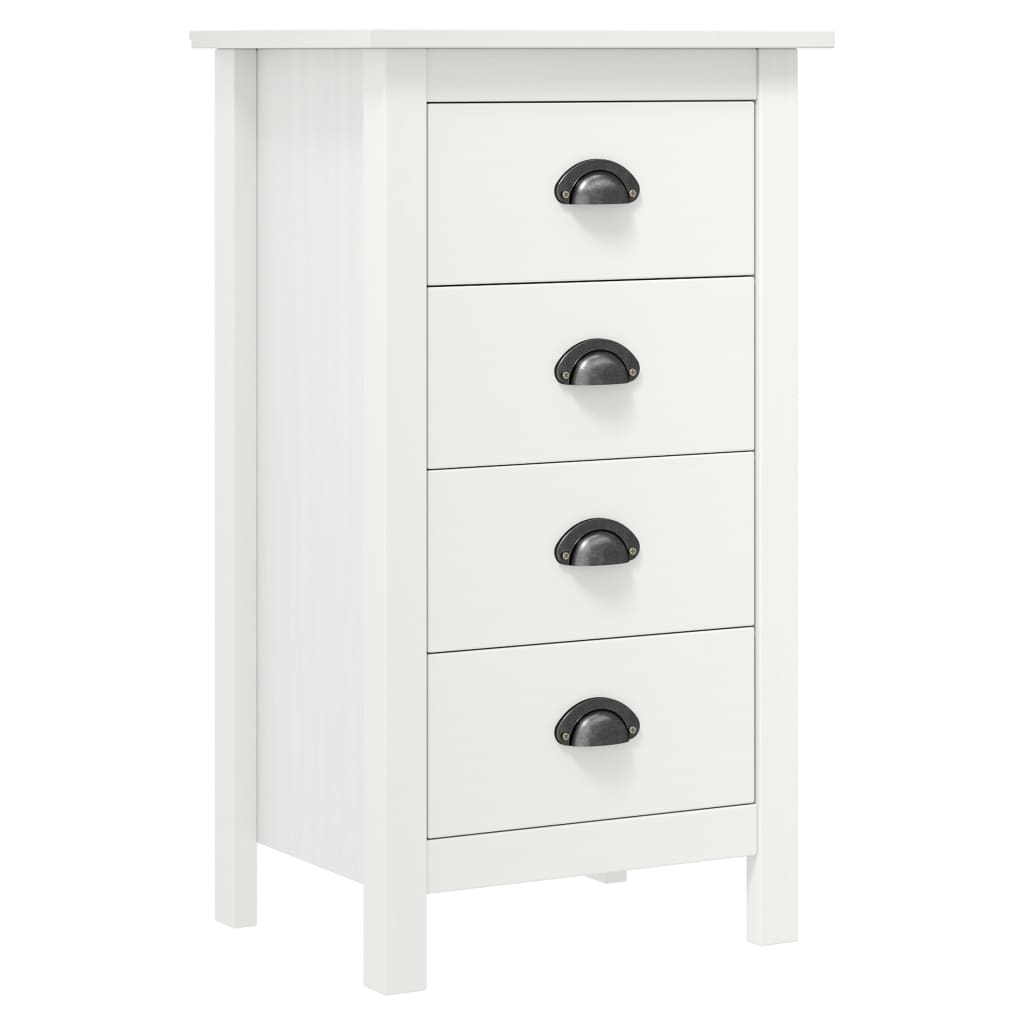 Credenza Hill Bianca 46x35x80 Cm In Legno Massello Di Pino