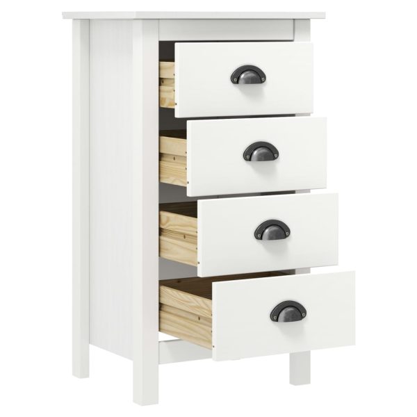 Credenza Hill Bianca 46x35x80 Cm In Legno Massello Di Pino - Image 3