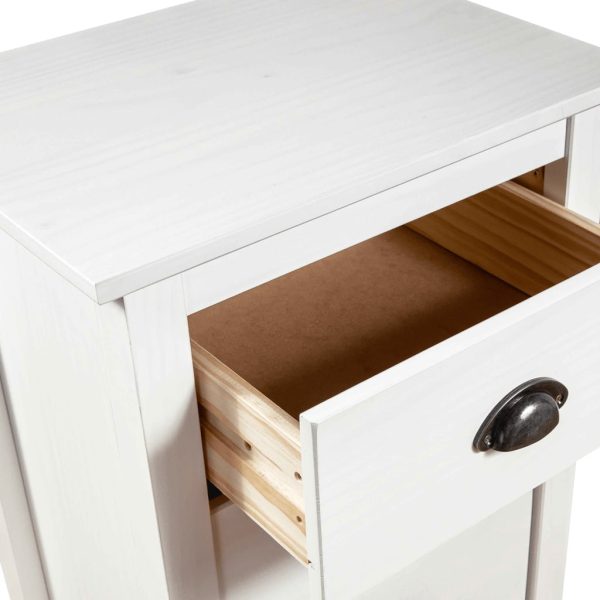 Credenza Hill Bianca 46x35x80 Cm In Legno Massello Di Pino - Image 5