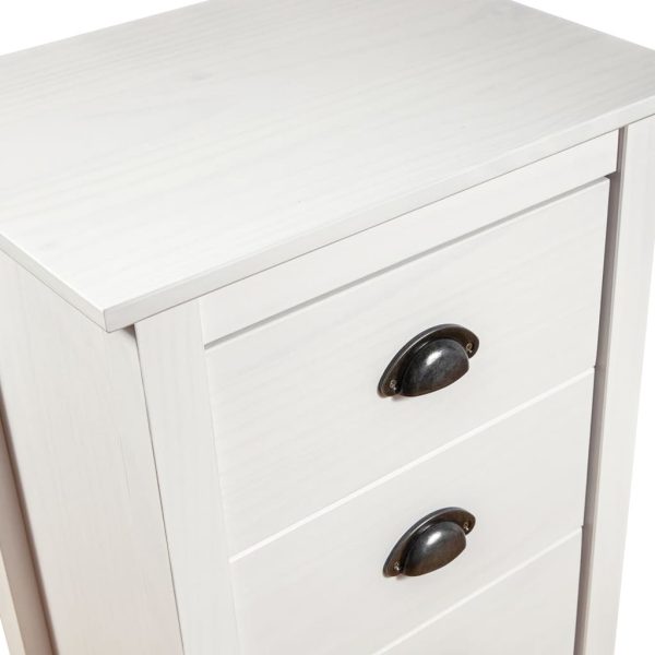Credenza Hill Bianca 46x35x80 Cm In Legno Massello Di Pino - Image 6