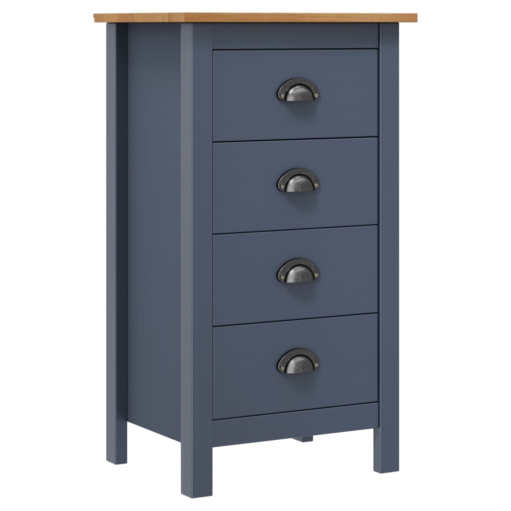 Credenza Hill Grigia 46x35x80 Cm In Legno Massello Di Pino