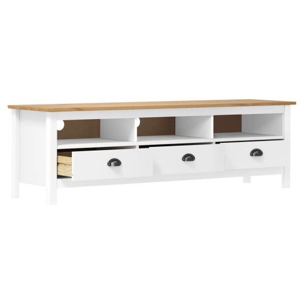 Mobile Porta Tv Hill Bianco 158x40x47 Cm In Legno Di Pino - Image 3