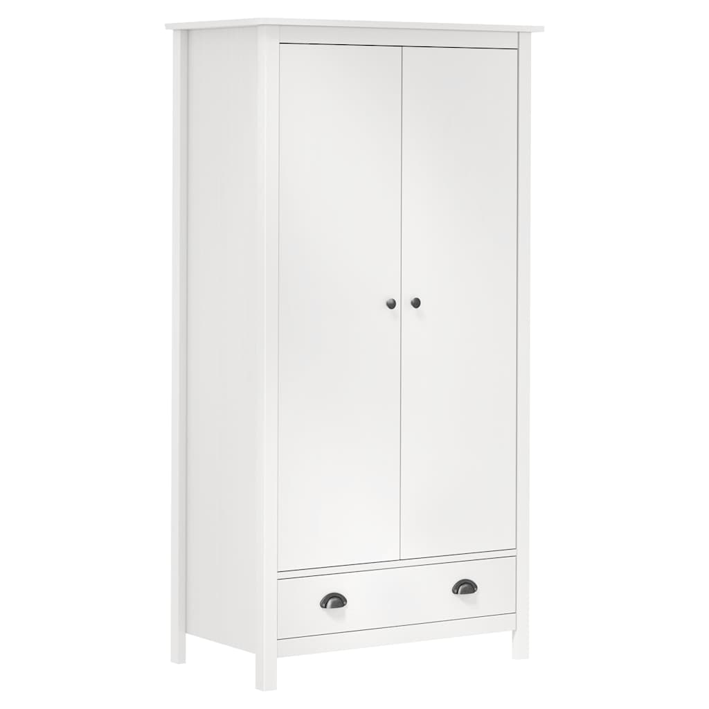 Armadio A 2 Ante Hill Bianco 89x50x170cm In Legno Di Pino