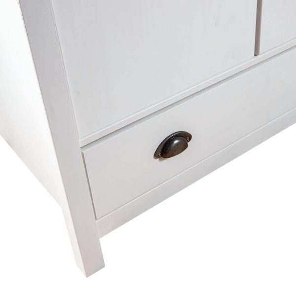 Armadio A 2 Ante Hill Bianco 89x50x170cm In Legno Di Pino - Image 6