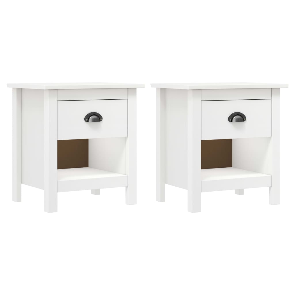 Comodini Hill 2 Pz 46x35x49,5 Cm Legno Massello Di Pino