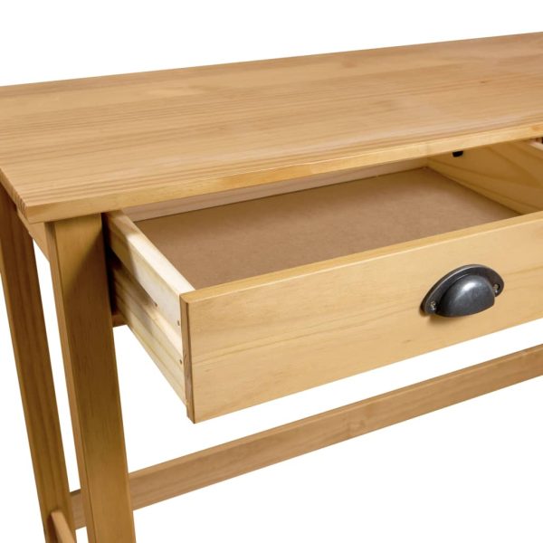 Consolle Hill Con 2 Cassetti 110x45x74 Cm In Massello Di Pino - Image 4