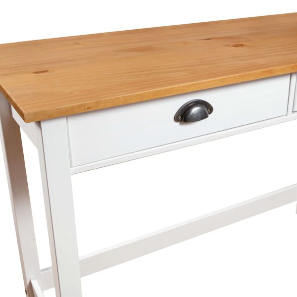 Consolle Hill Con 2 Cassetti 110x45x74 Cm In Massello Di Pino - Image 5