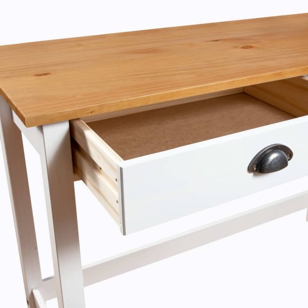 Consolle Hill Con 2 Cassetti 110x45x74 Cm In Massello Di Pino - Image 6