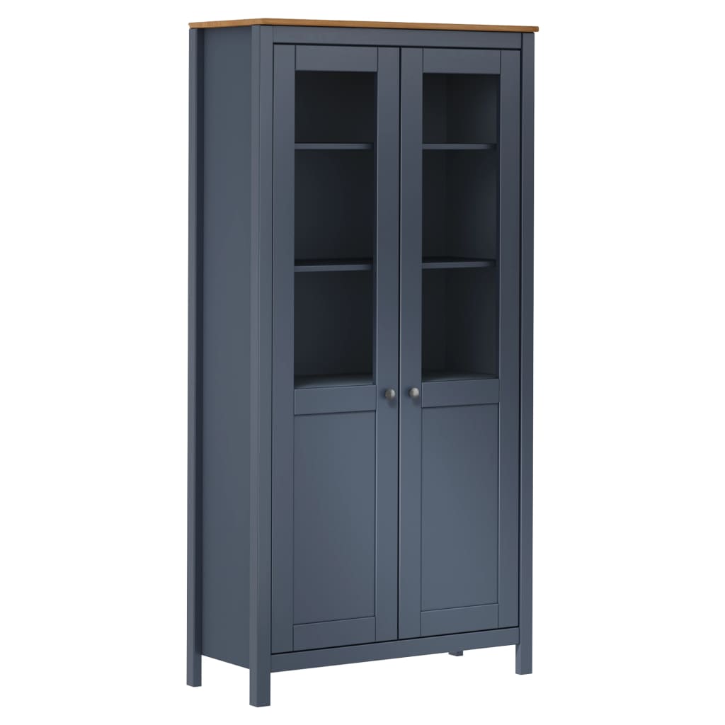 Credenza Alta Hill Grigia 85x37x170,5 Cm In Legno Di Pino