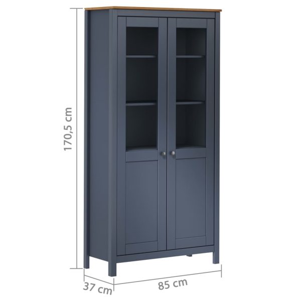 Credenza Alta Hill Grigia 85x37x170,5 Cm In Legno Di Pino - Image 4