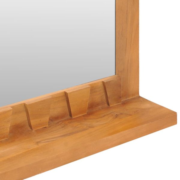 Specchio Da Parete Con Mensola 60x12x40 Cm In Massello Di Teak - Image 5