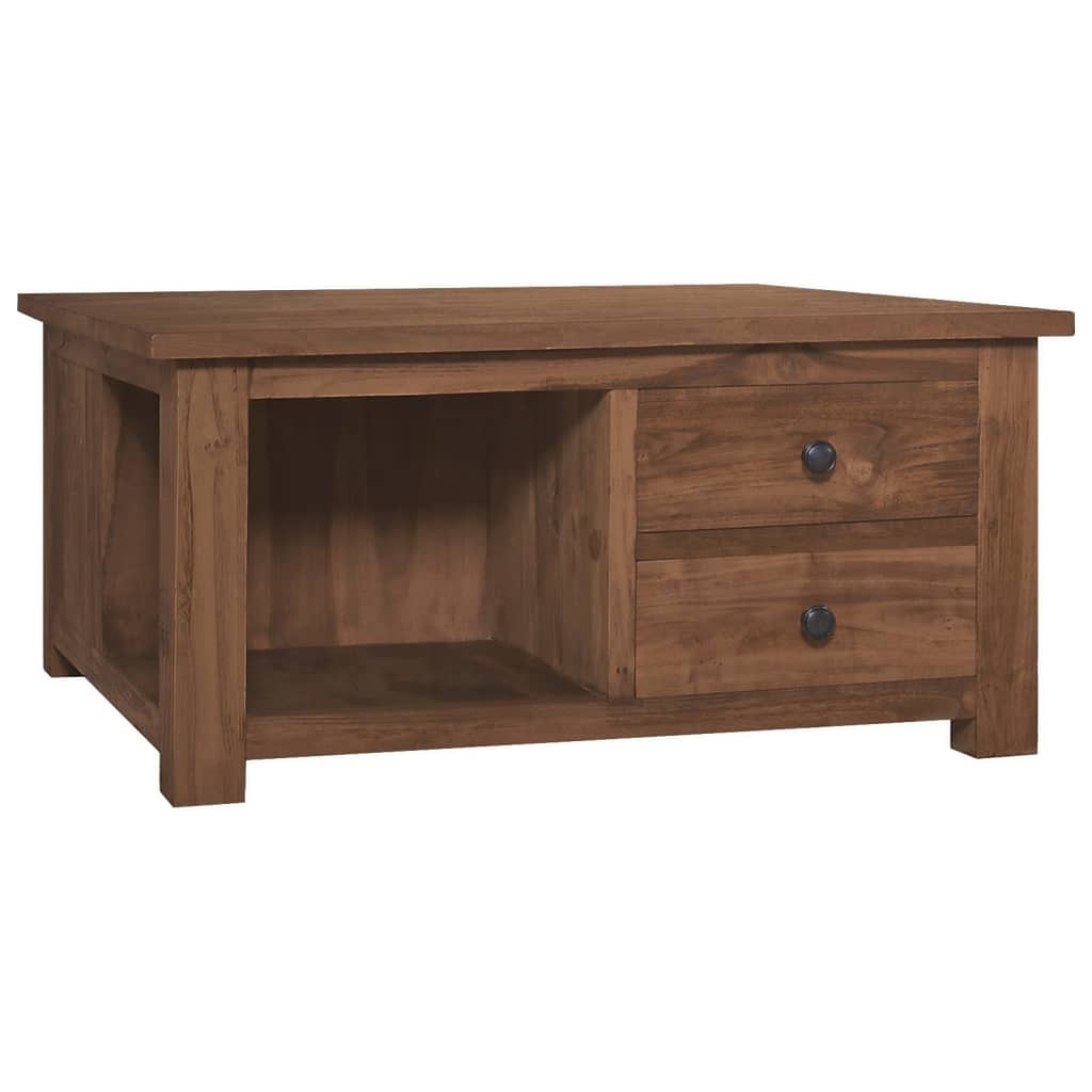 Tavolino Da Salotto 68x68x33 Cm In Legno Massello Di Teak