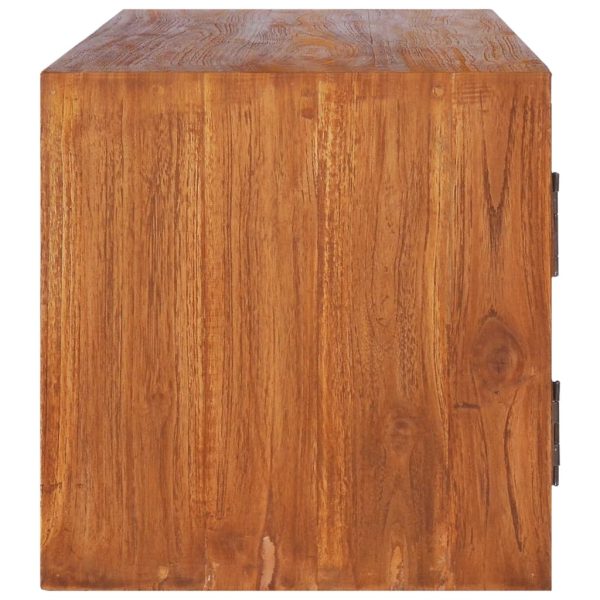 Mobile Tv A Parete 90x30x30 Cm In Legno Massello Di Teak - Image 4