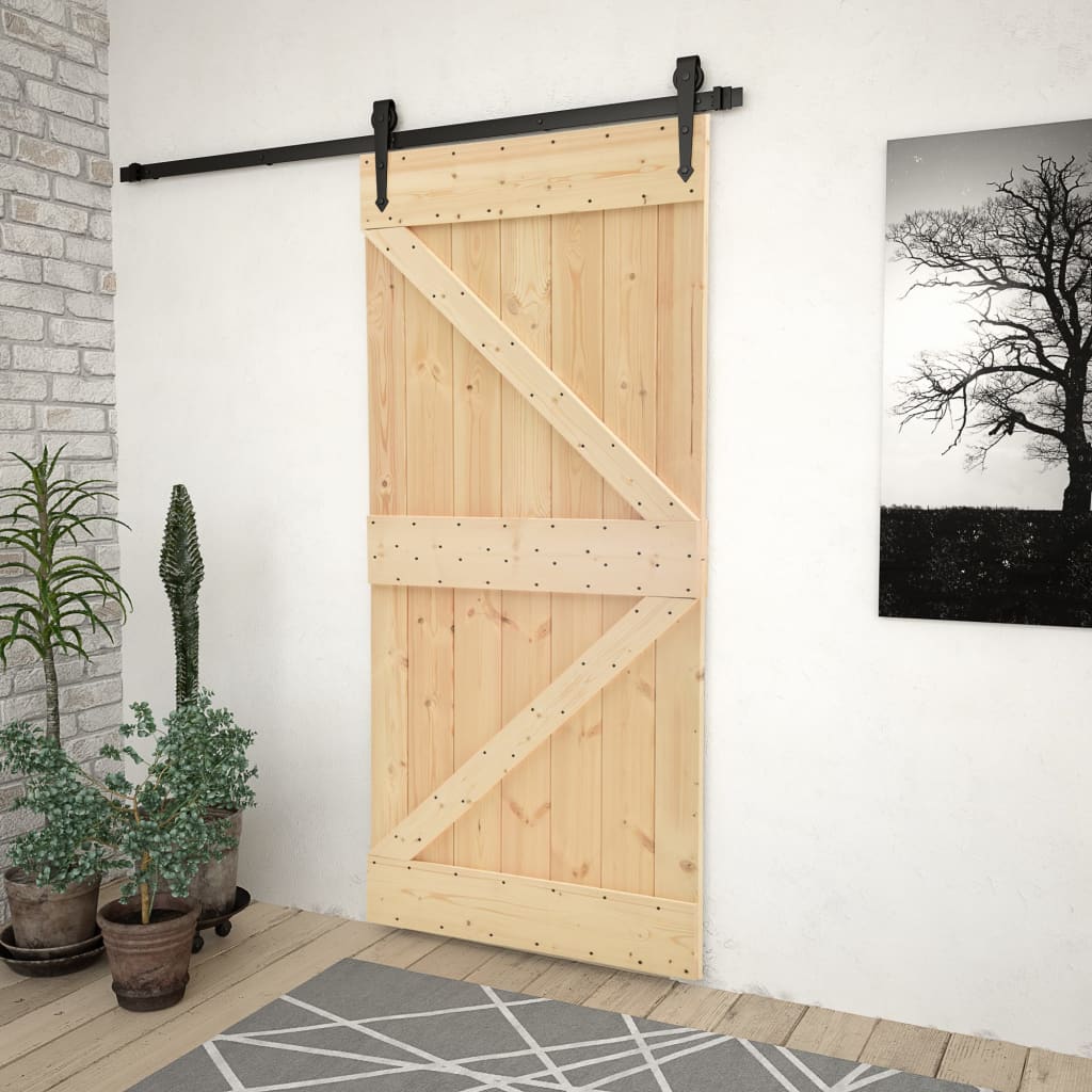 Porta 80x210 Cm In Legno Massello Di Pino