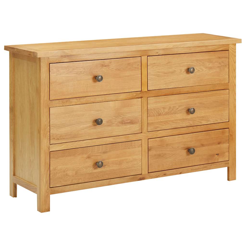 Cassettiera 105x33,5x73 Cm In Legno Massello Di Rovere