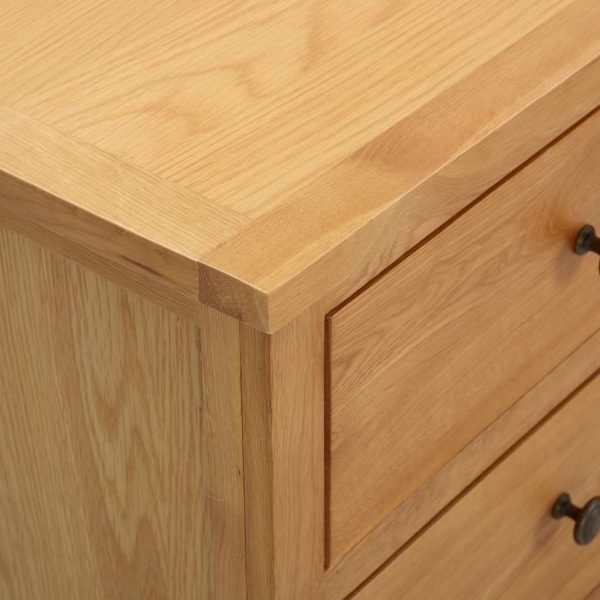 Cassettiera 105x33,5x73 Cm In Legno Massello Di Rovere - Image 6